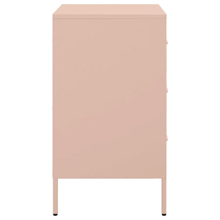 Sängbord 2 st rosa 36x39x68 cm stål