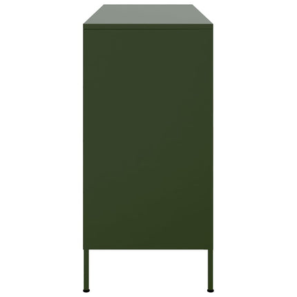 Skåp olivgrön 100,5x39x79 cm stål