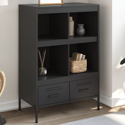 Högskåp svart 68x39x101,5 cm stål