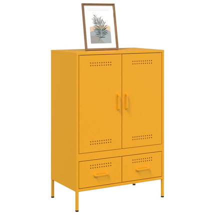 Högskåp senapsgul 68x39x101,5 cm stål