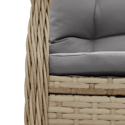 Matgrupp för trädgården med dynor 5 delar beige konstrotting