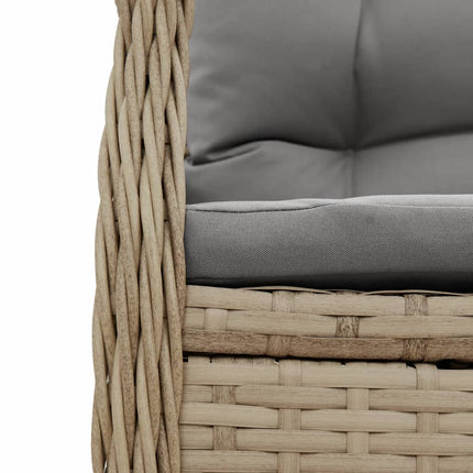Matgrupp för trädgården med dynor 7 delar beige konstrotting