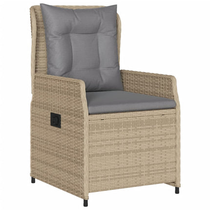 Matgrupp för trädgården med dynor 5 delar beige konstrotting