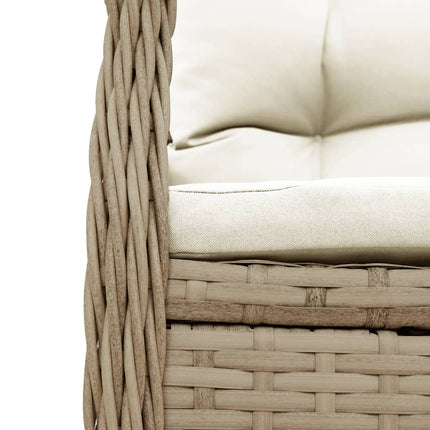 Matgrupp för trädgården med dynor 5 delar beige konstrotting