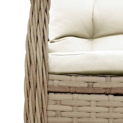 Matgrupp för trädgården med dynor 7 delar beige konstrotting