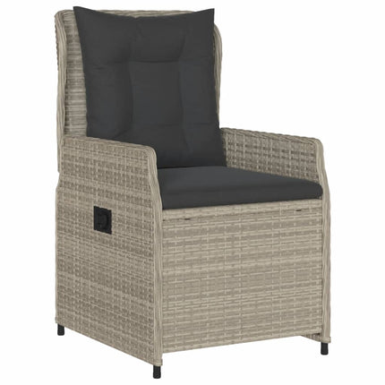 Matgrupp för trädgården med dynor 5 delar ljusgrå konstrottning
