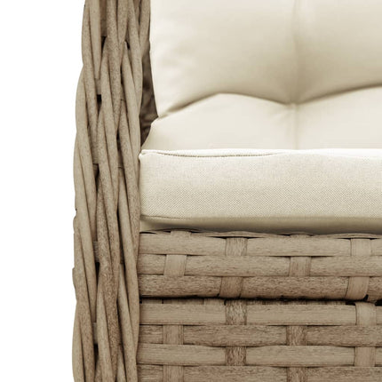 Matgrupp för trädgården med dynor 7 delar beige konstrotting