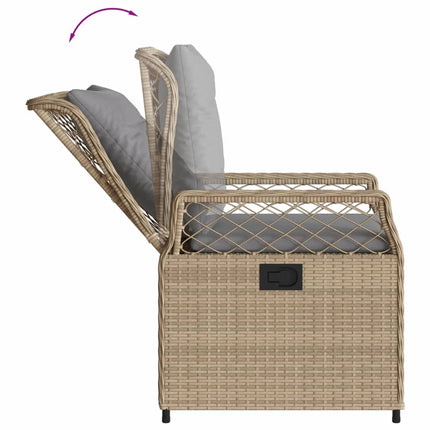 Matgrupp för trädgården med dynor 5 delar beige konstrotting