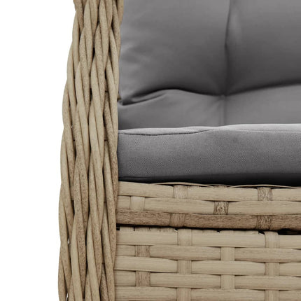 Matgrupp för trädgården med dynor 7 delar beige konstrotting