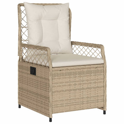 Matgrupp för trädgården med dynor 5 delar beige konstrotting