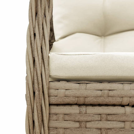 Matgrupp för trädgården med dynor 5 delar beige konstrotting