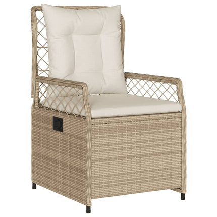 Matgrupp för trädgården med dynor 5 delar beige konstrotting