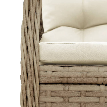 Matgrupp för trädgården med dynor 7 delar beige konstrotting