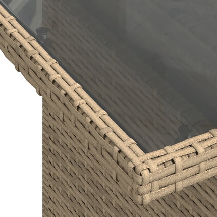 Matgrupp för trädgården med dynor 8 delar beige konstrotting
