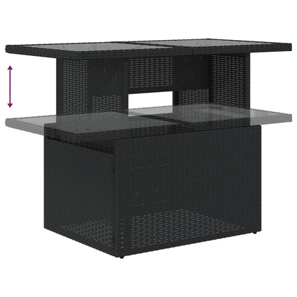 Loungegrupp med dynor 6 delar svart konstrotting