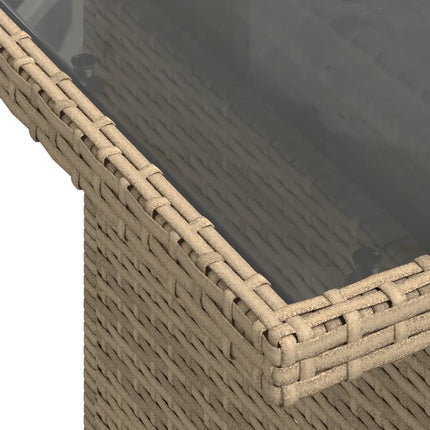 Matgrupp för trädgården med dynor 7 delar beige konstrotting