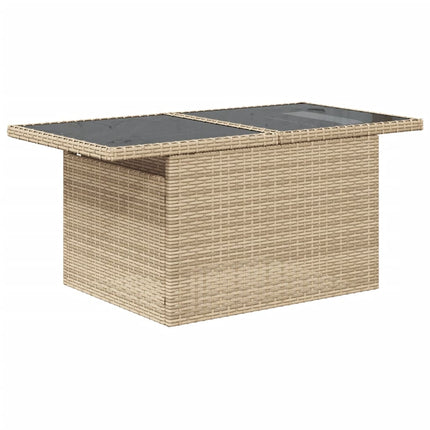 Soffgrupp för trädgården med dynor 9 delar beige konstrotting