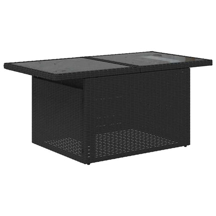 Loungegrupp med dynor 6 delar svart konstrotting
