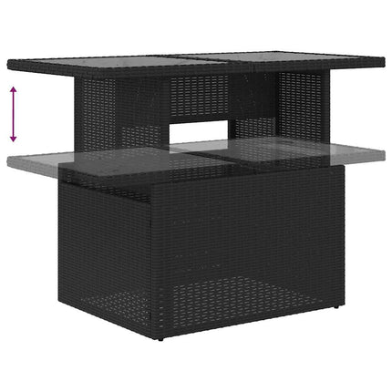 Loungegrupp 10 delar med svarta dynor konstrotting