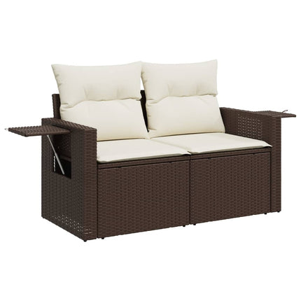 Loungegrupp 10 delar med brun dynor konstrotting