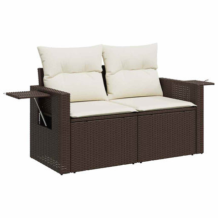 Loungegrupp 10 delar med brun dynor konstrotting