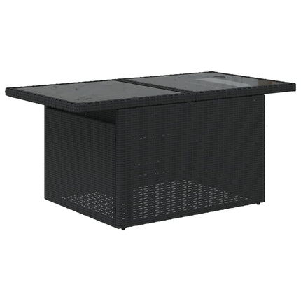 Loungegrupp med dynor 6 delar svart konstrotting