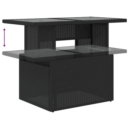 Loungegrupp med dynor 6 delar svart konstrotting