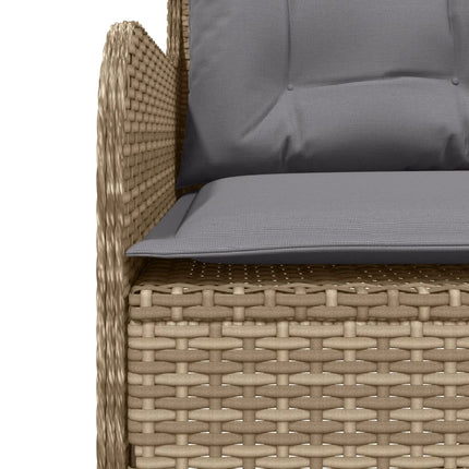 Soffgrupp för trädgården med dynor 2 delar beige konstrotting