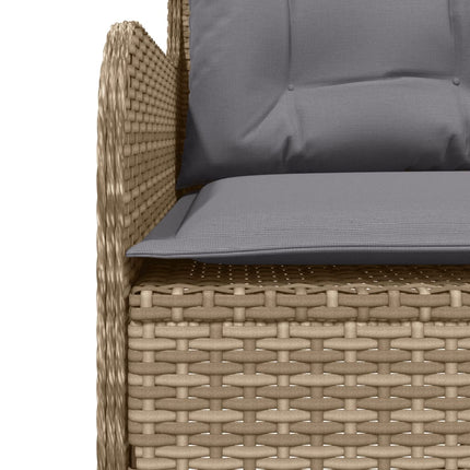 Soffgrupp för trädgården med dynor 2 delar beige konstrotting