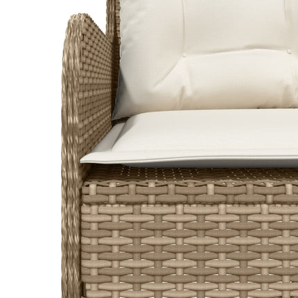 Soffgrupp för trädgården med dynor 2 delar beige konstrotting