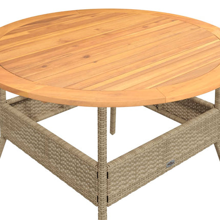 Soffgrupp för trädgården med dynor 2 delar beige konstrotting