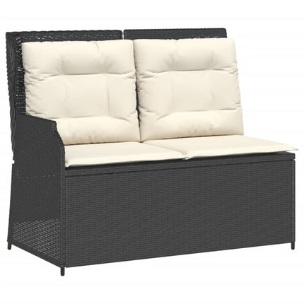 Loungegrupp med dynor 5 delar konstrotting svart
