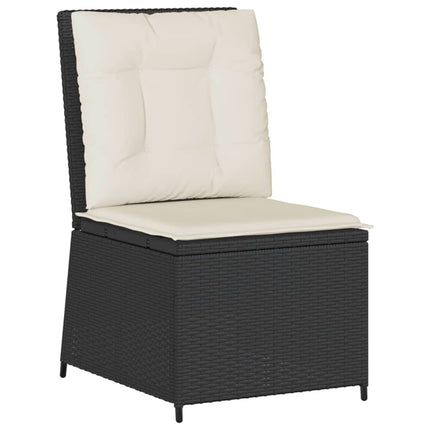 Loungegrupp med dynor 5 delar konstrotting svart