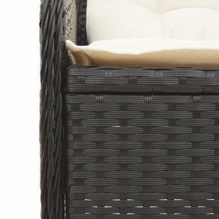 Loungegrupp med dynor 5 delar konstrotting svart