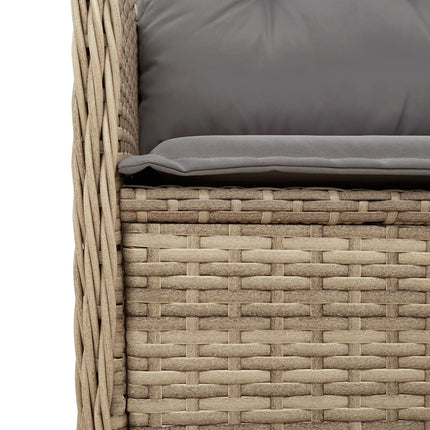 Loungegrupp för trädgården med dynor 7 delar konstrotting beige