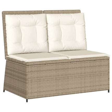 Loungegrupp för trädgården med dynor 7 delar konstrotting beige