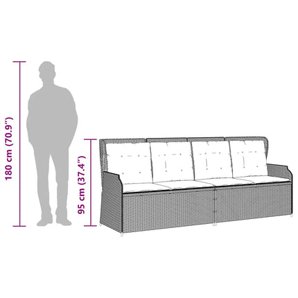Loungegrupp för trädgården med dynor 3 delar konstrotting beige