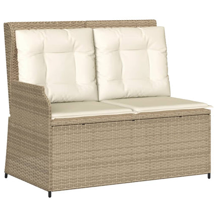 Loungegrupp för trädgården med dynor 3 delar konstrotting beige