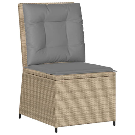 Loungegrupp för trädgården med dynor 5 delar konstrotting beige