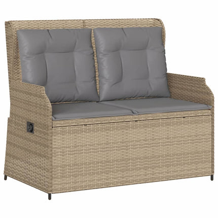 Loungegrupp för trädgården med dynor 3 delar konstrotting beige