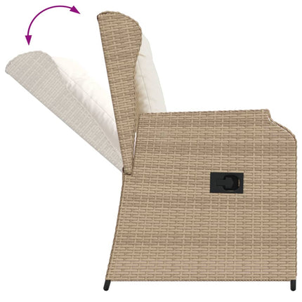 Loungegrupp för trädgården med dynor 5 delar konstrotting beige
