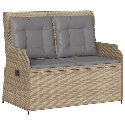 Loungegrupp för trädgården med dynor 3 delar konstrotting beige