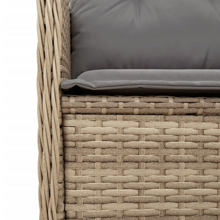 Loungegrupp för trädgården med dynor 3 delar konstrotting beige