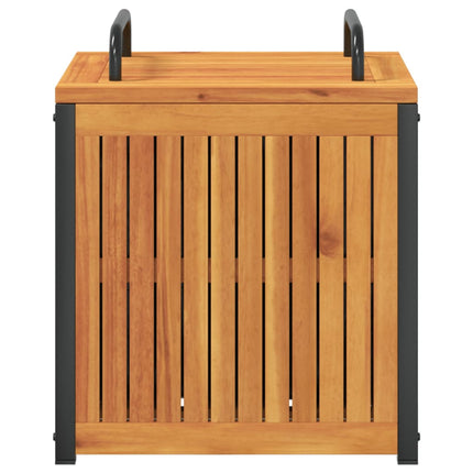Dynbox för trädgården 45x45x45/53 cm massiv akacia och stål