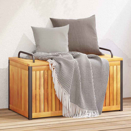 Dynbox för trädgården 85x45x45/53 cm massiv akacia och stål