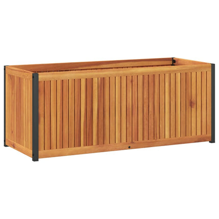 Odlingslåda 110x45x44 cm massivt akaciaträ och stål