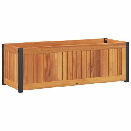 Odlingslåda 80x30x27,5 cm massivt akaciaträ och stål