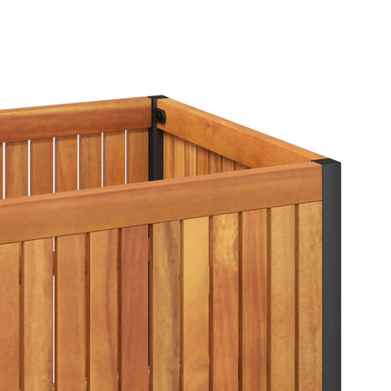 Odlingslåda 110x30x27,5 cm massivt akaciaträ och stål