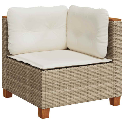 Soffgrupp för trädgården med dynor 9 delar beige konstrotting