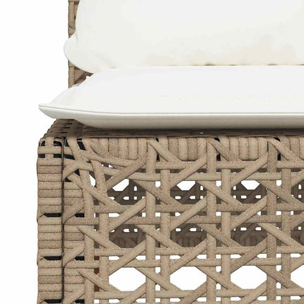Soffgrupp för trädgård med dynor 4 delar beige konstrotting